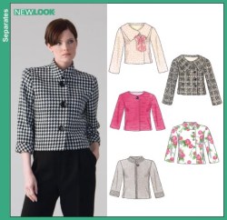 6619 NEW LOOK JACKET VARIETY, SCARF PATTERN 8-18 UNCUT  
